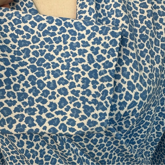 J. McLaughlin Faux Wrap Panama Dress Blue Cheetah Sz XL - Picture 7 of 16